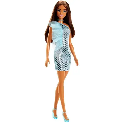 Boneca Barbie Fashionista Morena com Vestido Glitter