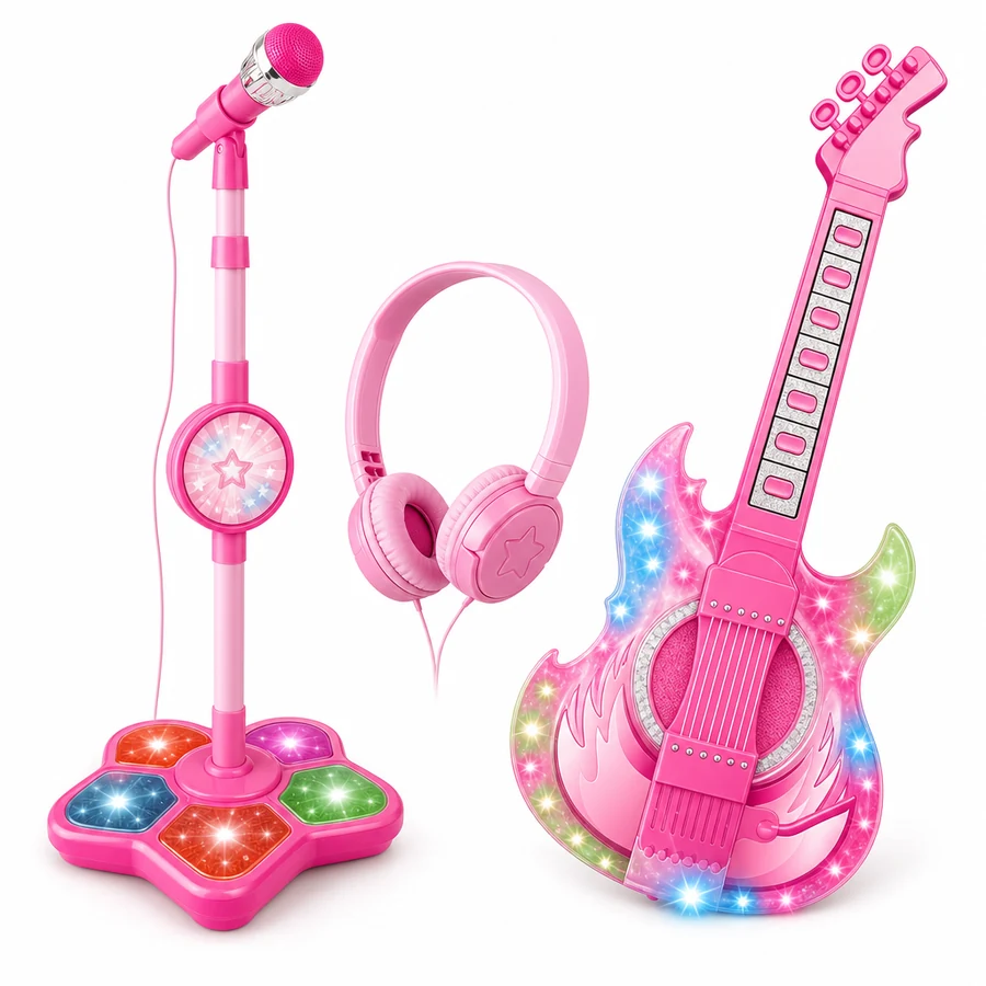 Kid Star — Microfone Karaokê Infantil com Palco de Luzes — imagem 7