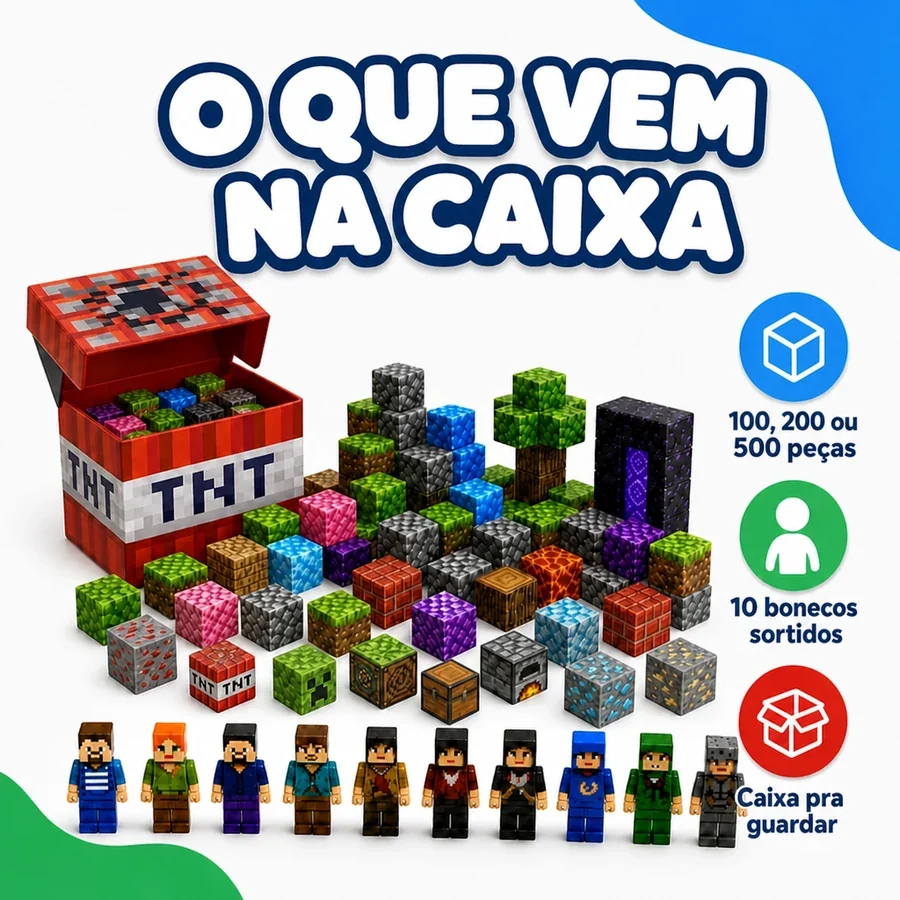 Blocos Magnéticos Minecraft + 10 Bonecos — imagem 10