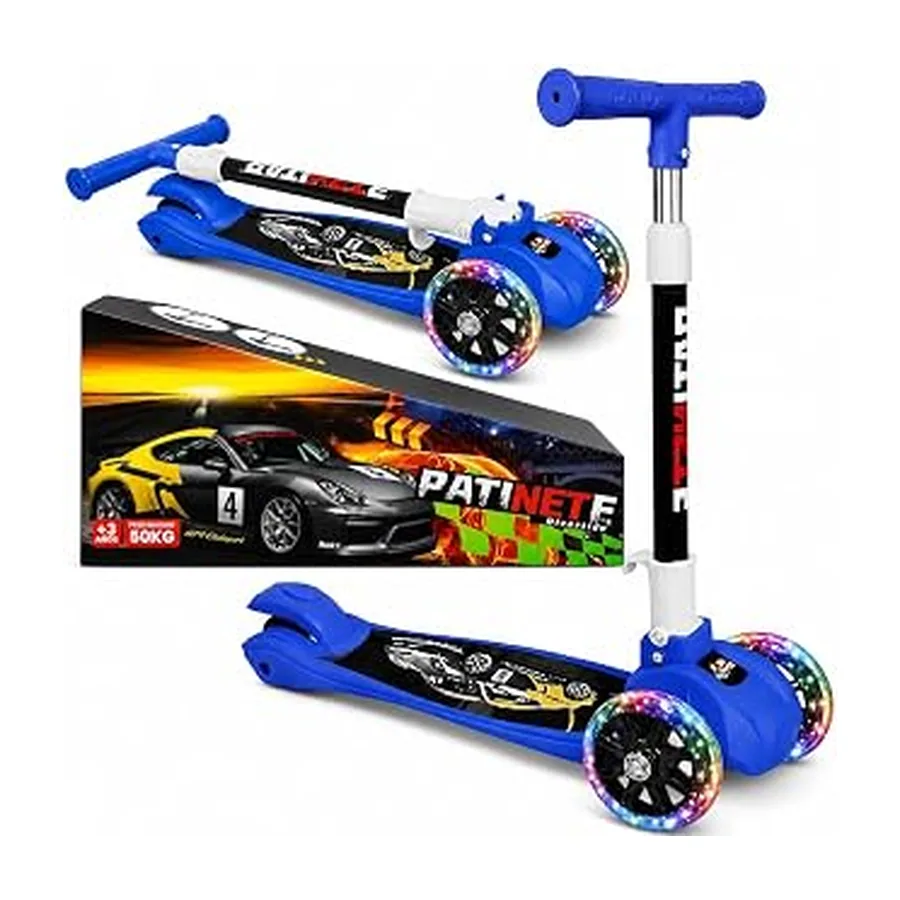 Patinete Infantil 3 Rodas com LED Dobrável — imagem 1