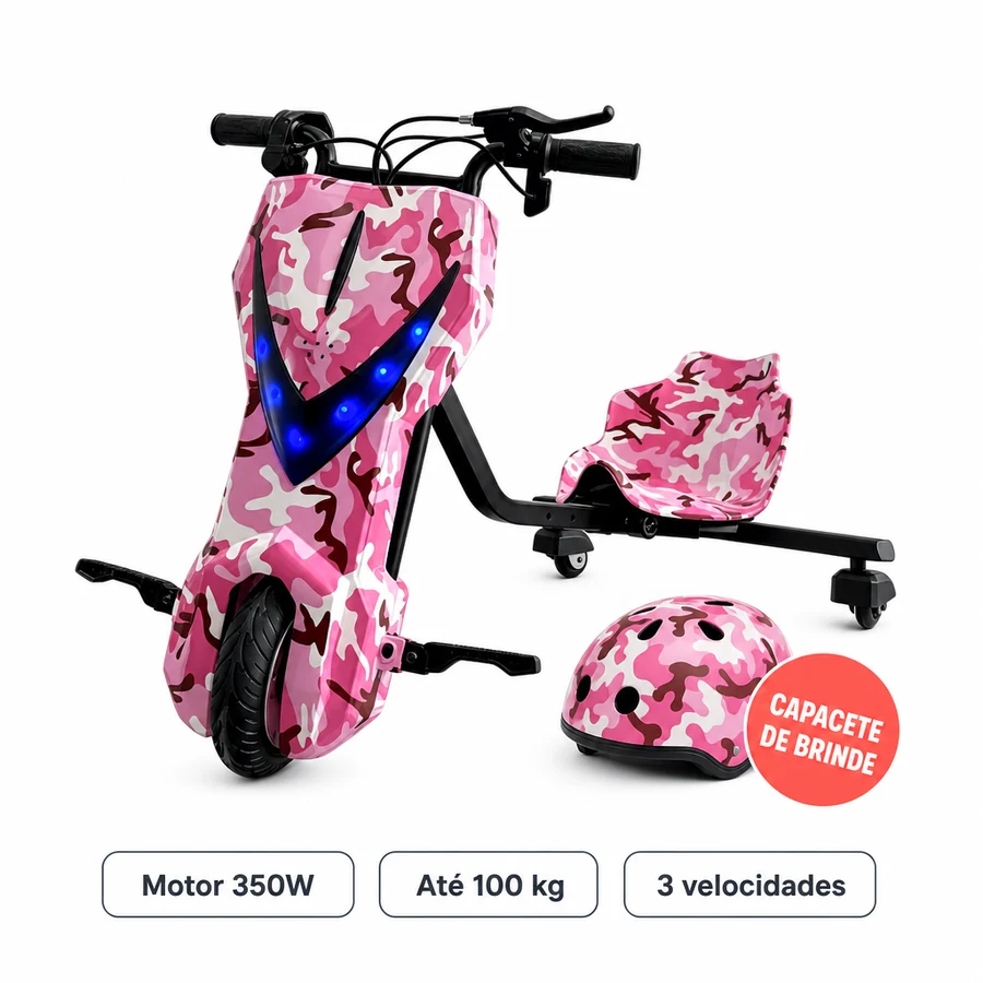 Triciclo Drift Elétrico Infantil 350W + Capacete de Brinde — imagem 9