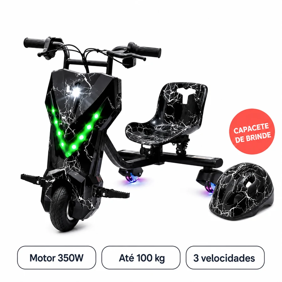 Triciclo Drift Elétrico Infantil 350W + Capacete de Brinde — imagem 13