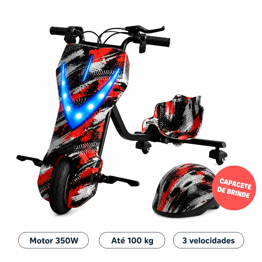 Triciclo Drift Elétrico Infantil 350W + Capacete de Brinde — imagem 17