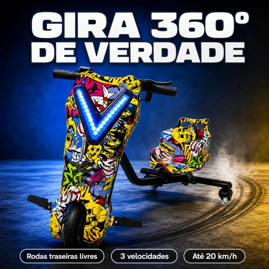 Triciclo Drift Elétrico Infantil 350W + Capacete de Brinde — imagem 24