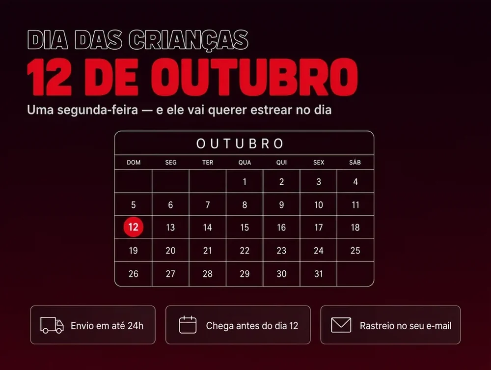 Dia das Crianças, 12 de outubro: envio em até 24h