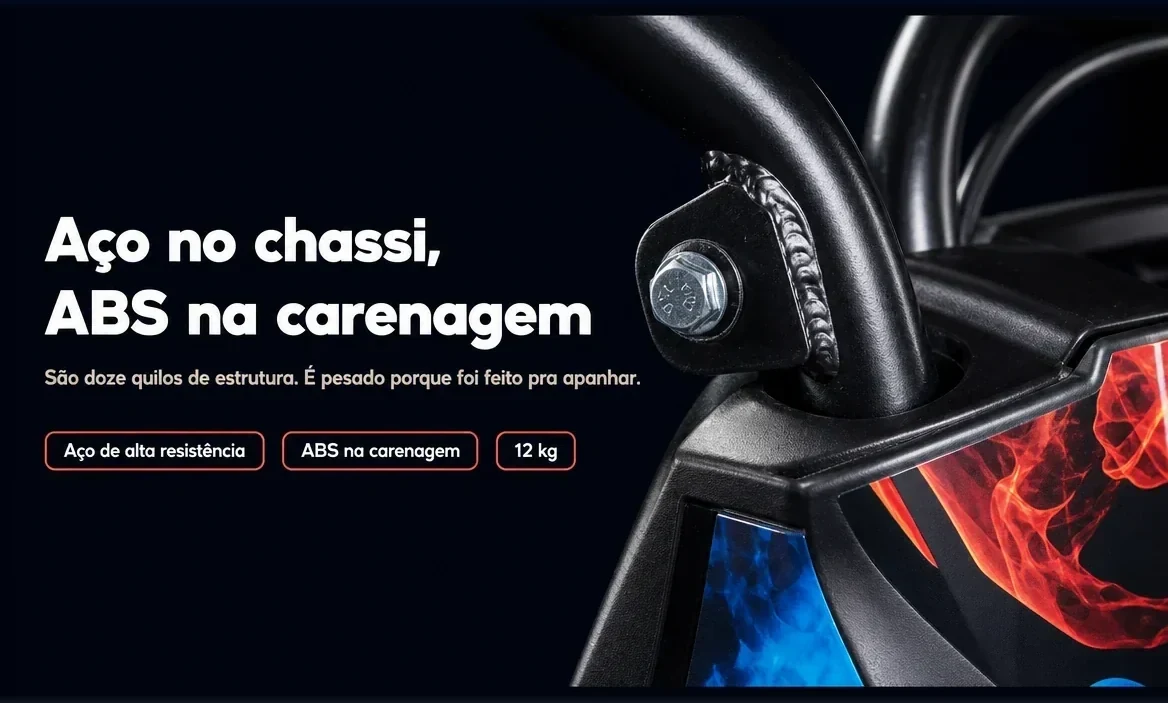 Aço no chassi e ABS na carenagem: doze quilos de estrutura