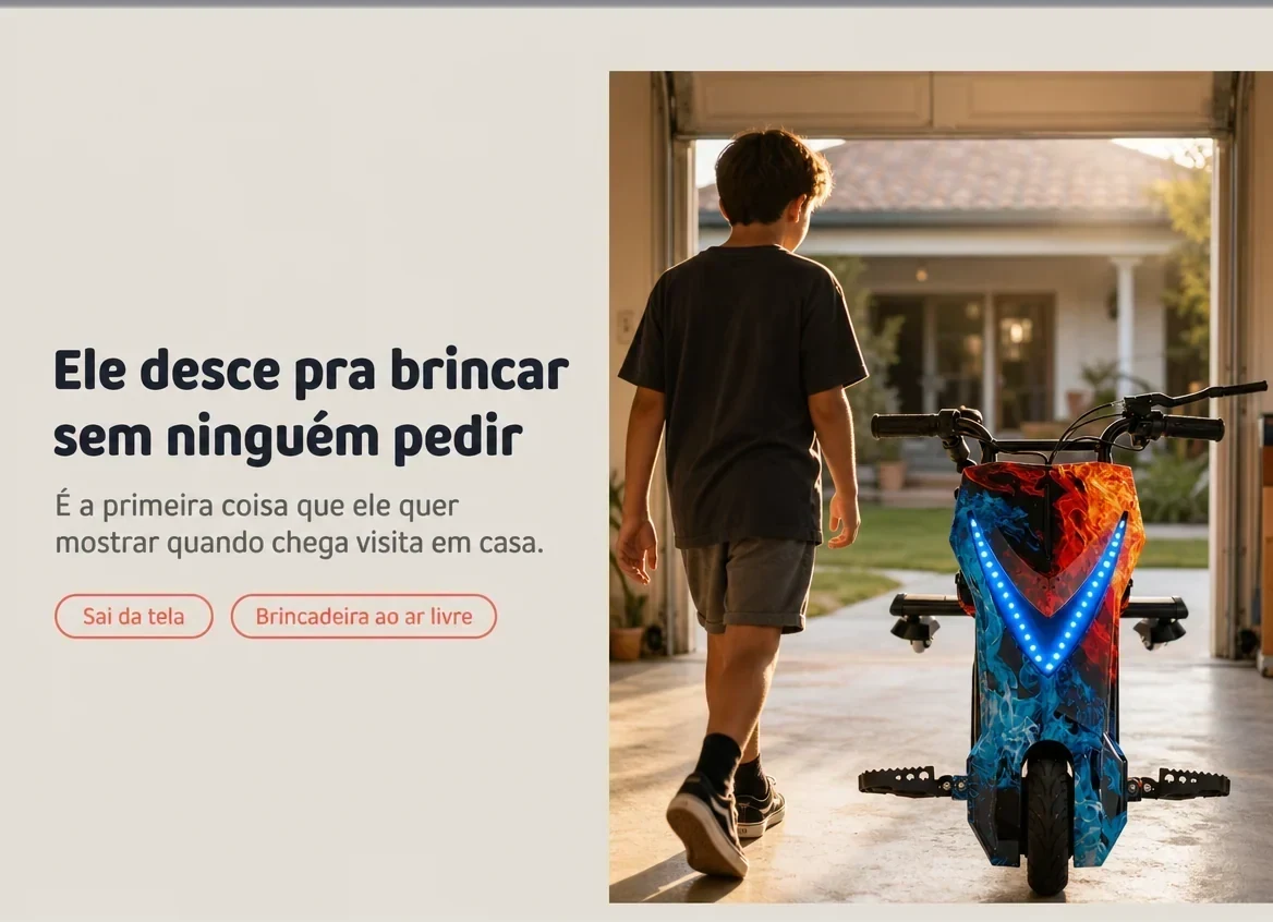 Ele desce pra brincar sem ninguém pedir