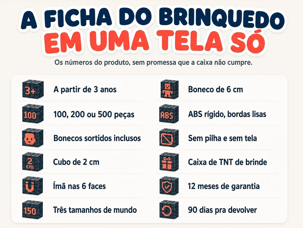 Blocos Magnéticos Minecraft + 10 Bonecos