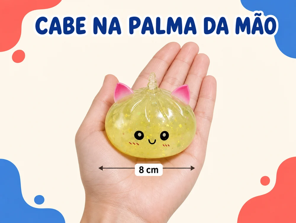 Cabe na palma da mão: cerca de 8 cm cada